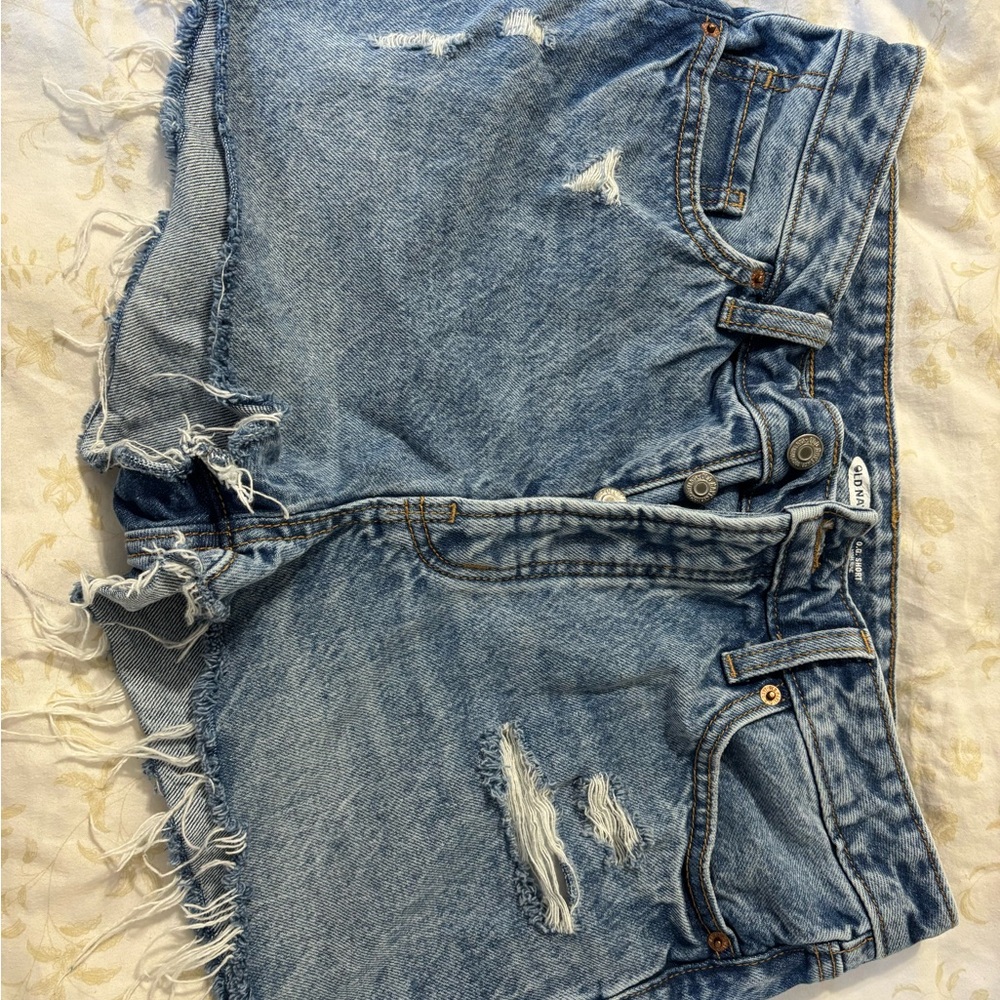 Old Navy Light Blue Distressed Jean Shorts